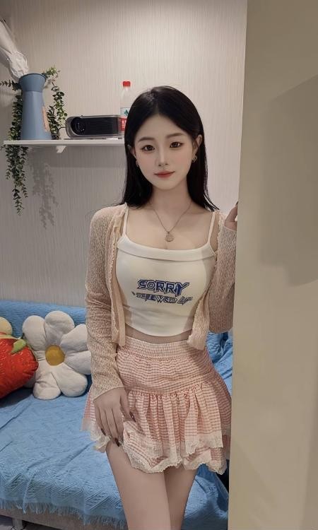 清纯颜值皮肤白嫩玫瑰